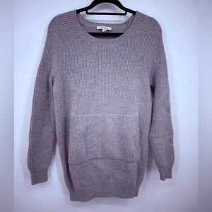 Max Mara Cashmere Blend Ribbed Knit Sweater Neutral Taupe Medium